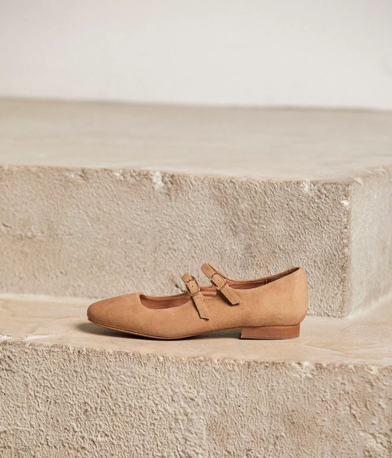 Mellow Yellow Ballerines^Babies Velours Camel Aurella