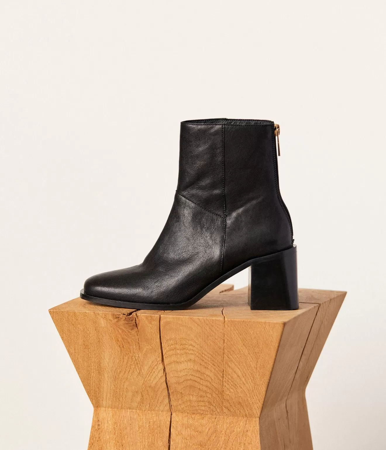 Mellow Yellow Boots& Bottines^Boots Cuir Noir Anyse