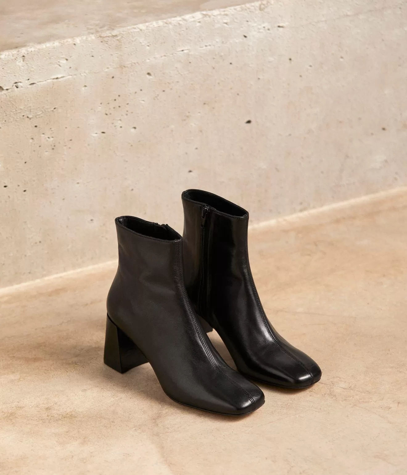 Mellow Yellow Boots& Bottines^Boots Cuir Noir Celestine