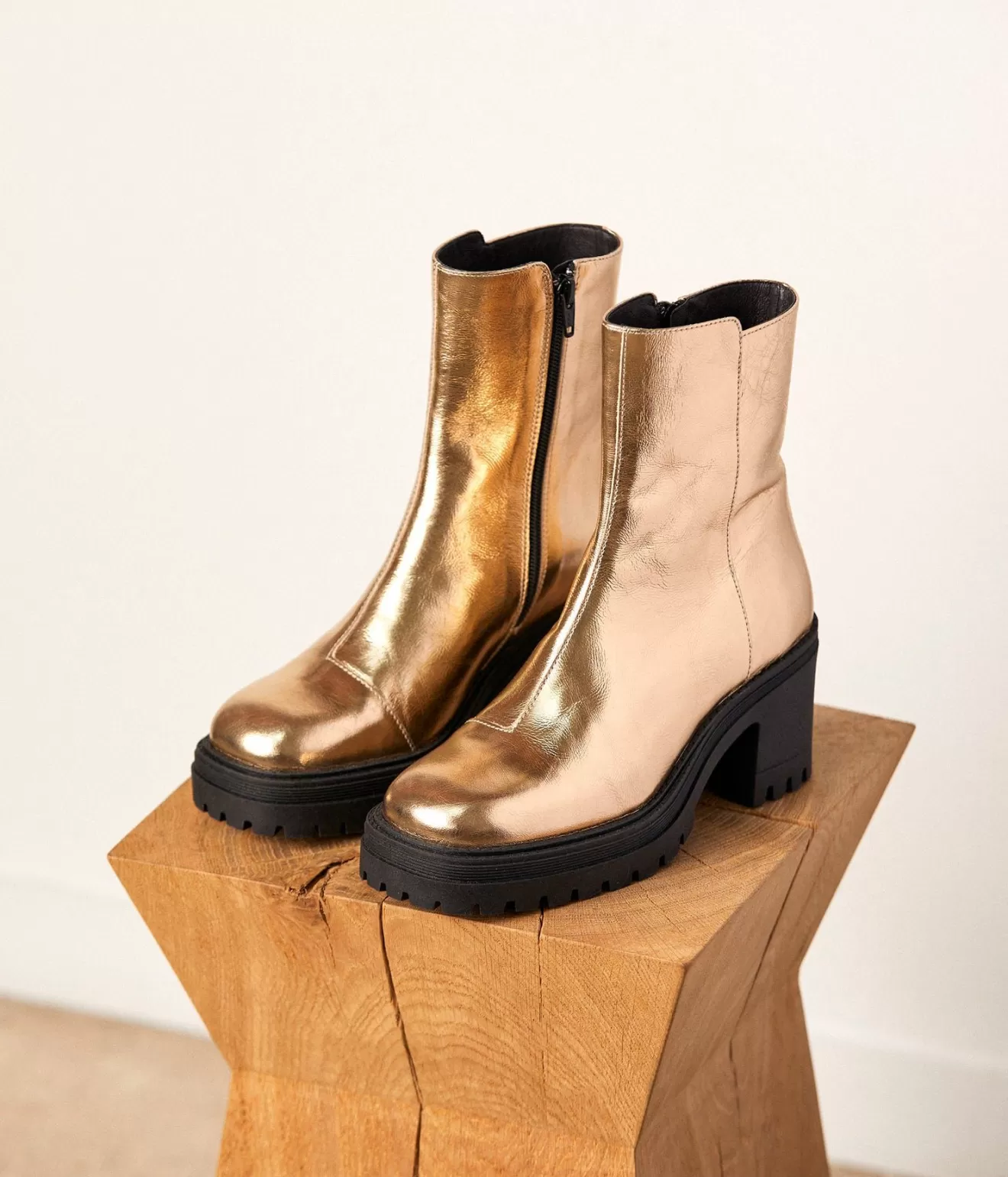 Mellow Yellow Boots& Bottines^Boots Dorees Crantees Alexie