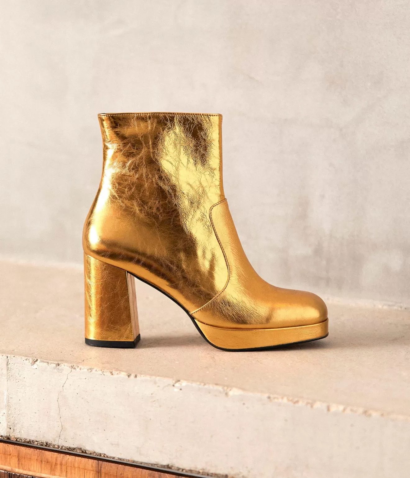 Mellow Yellow Boots& Bottines^Boots Dores Cuir Alissa