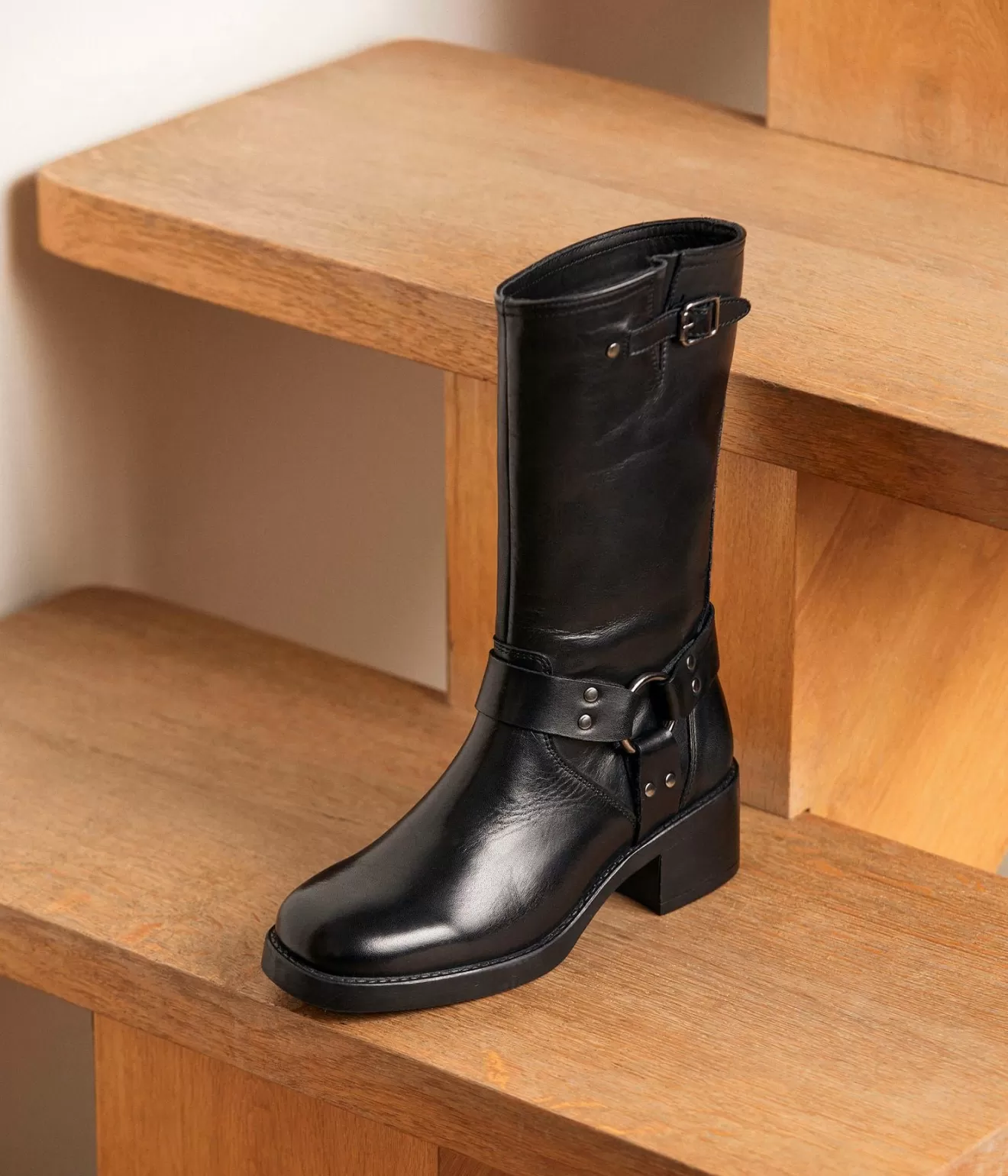 Mellow Yellow Boots& Bottines^Mi-Bottes Cuir Noir Dario