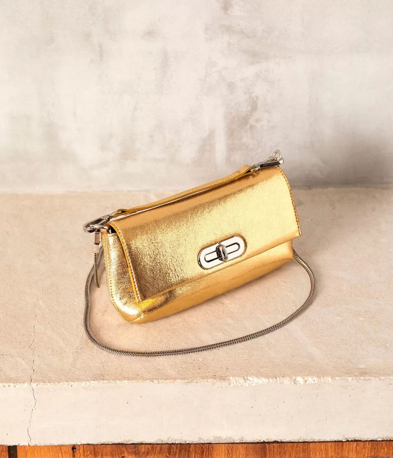 Mellow Yellow Sacs& Pochettes^Sac Baguette Dore Audrine